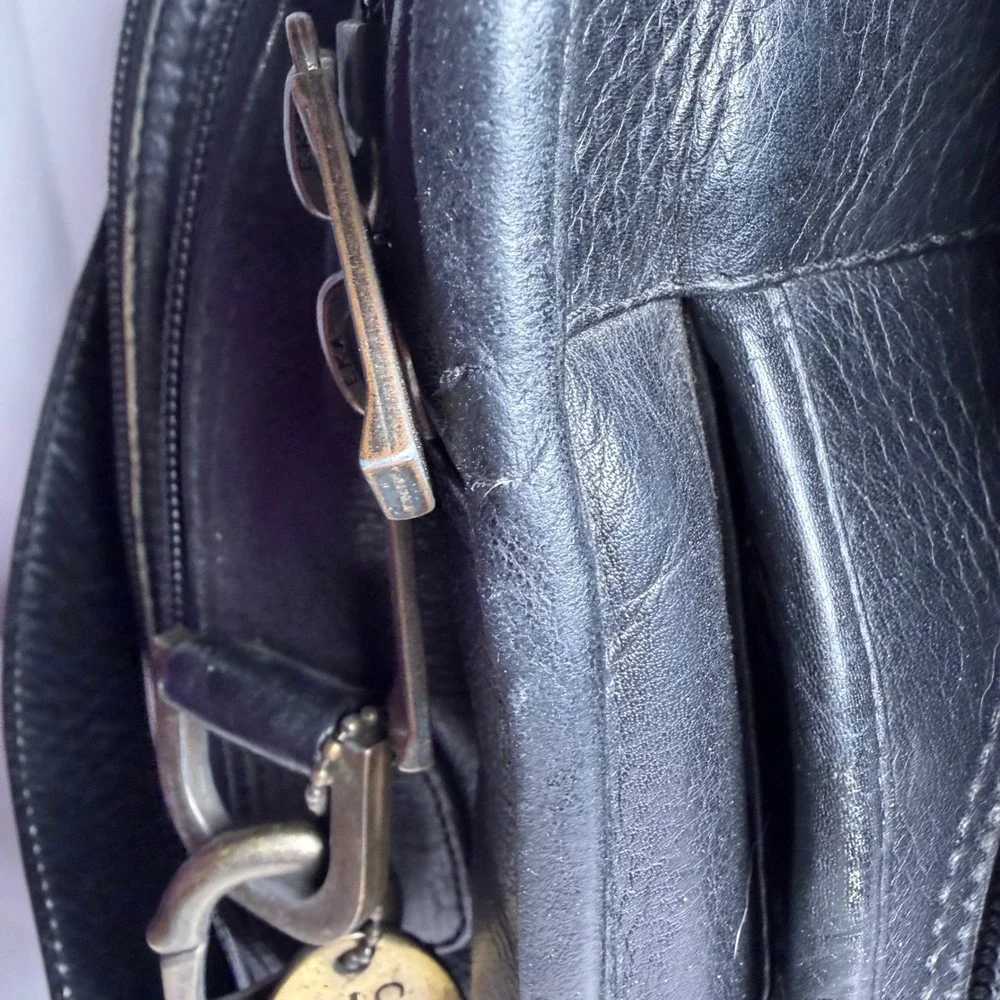 Claire Chase Executive Computer Briefcase Leather Black‎ 16x13x7.5 Professional